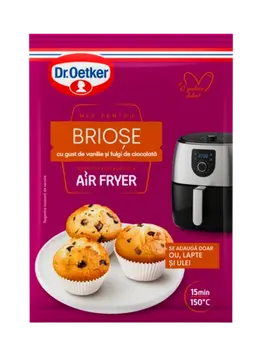 Dr. Oetker Brioșele cu gust de vanilie și fulgi de ciocolată pentru Air Fryer