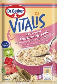 Dr. Oetker Gustare de ovăz cu ciocolată albă și căpșuni