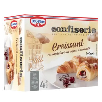 Dr. Oetker Confiserie Croissant cu umplutură cu vișine și ciocolată
