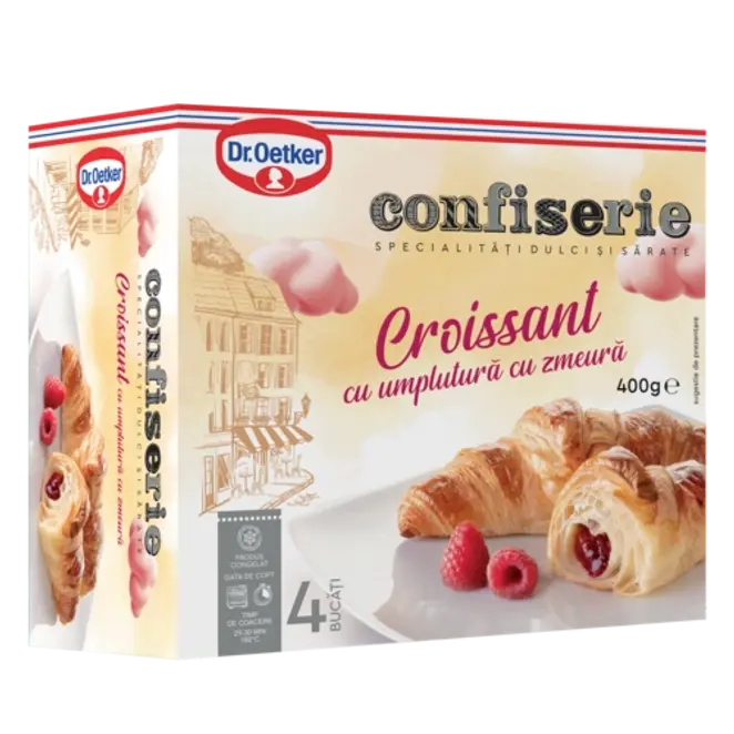 Dr. Oetker Confiserie Croissant cu umplutură cu zmeură