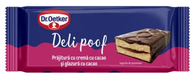 Dr. Oetker Deli Poof prăjitură cacao și glazură cacao