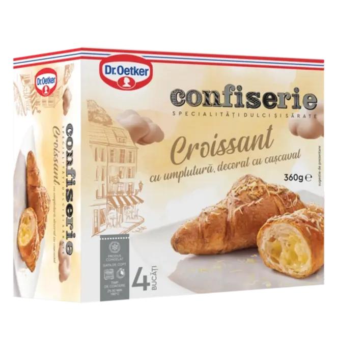 Dr. Oetker Confiserie Croissant cu umplutură, decorat cu cașcaval