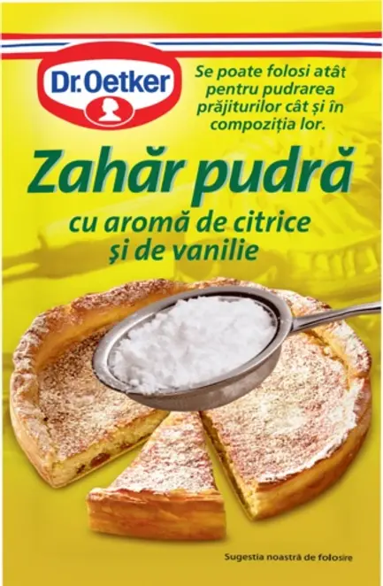 Dr. Oetker Zahăr pudră cu aromă de citrice și de vanilie