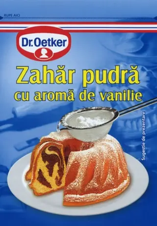 Zahăr pudră aromatizat Dr. Oetker - cu aromă de citrice și de vanilie