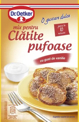 Clătite pufoase cu gust de vanilie de la Dr. Oetker