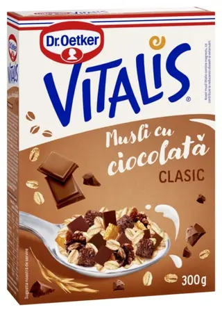 Musli cu ciocolată Vitalis Dr. Oetker sau musli crocant cu nuci