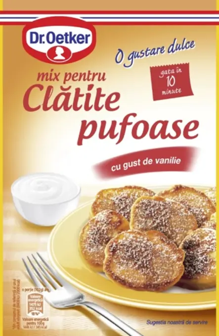 Clătite pufoase cu gust de vanilie de la Dr. Oetker