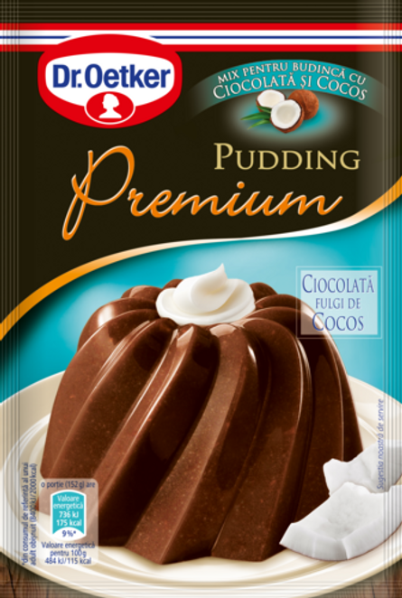 Dr. Oetker Premium Pudding cu Ciocolată şi Cocos
