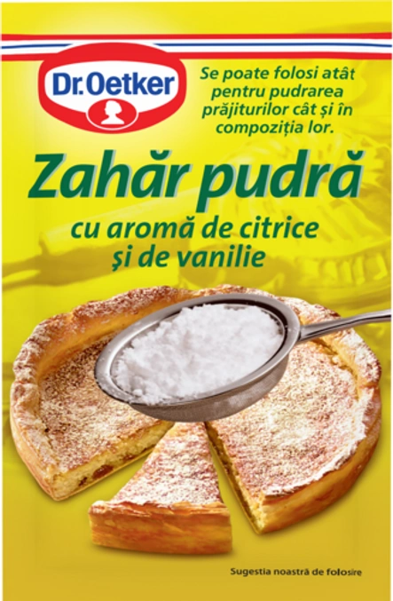 Zahăr pudră cu aromă de citrice și de vanilie Dr. Oetker