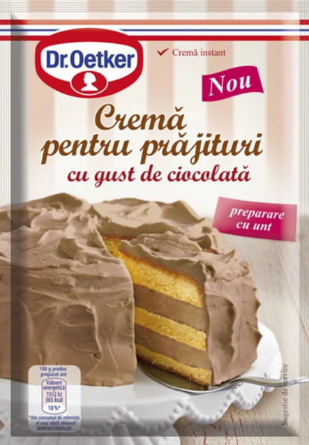 Cremă pentru prăjituri cu gust de ciocolată cu preparare cu unt