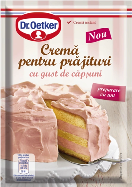 Cremă pentru prăjituri cu gust de căpșuni cu preparare cu unt